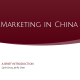 Introduction to Marketing in China